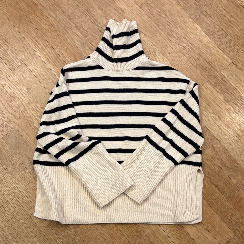 OG Gap Striped Turtleneck Sweater - Navy and White